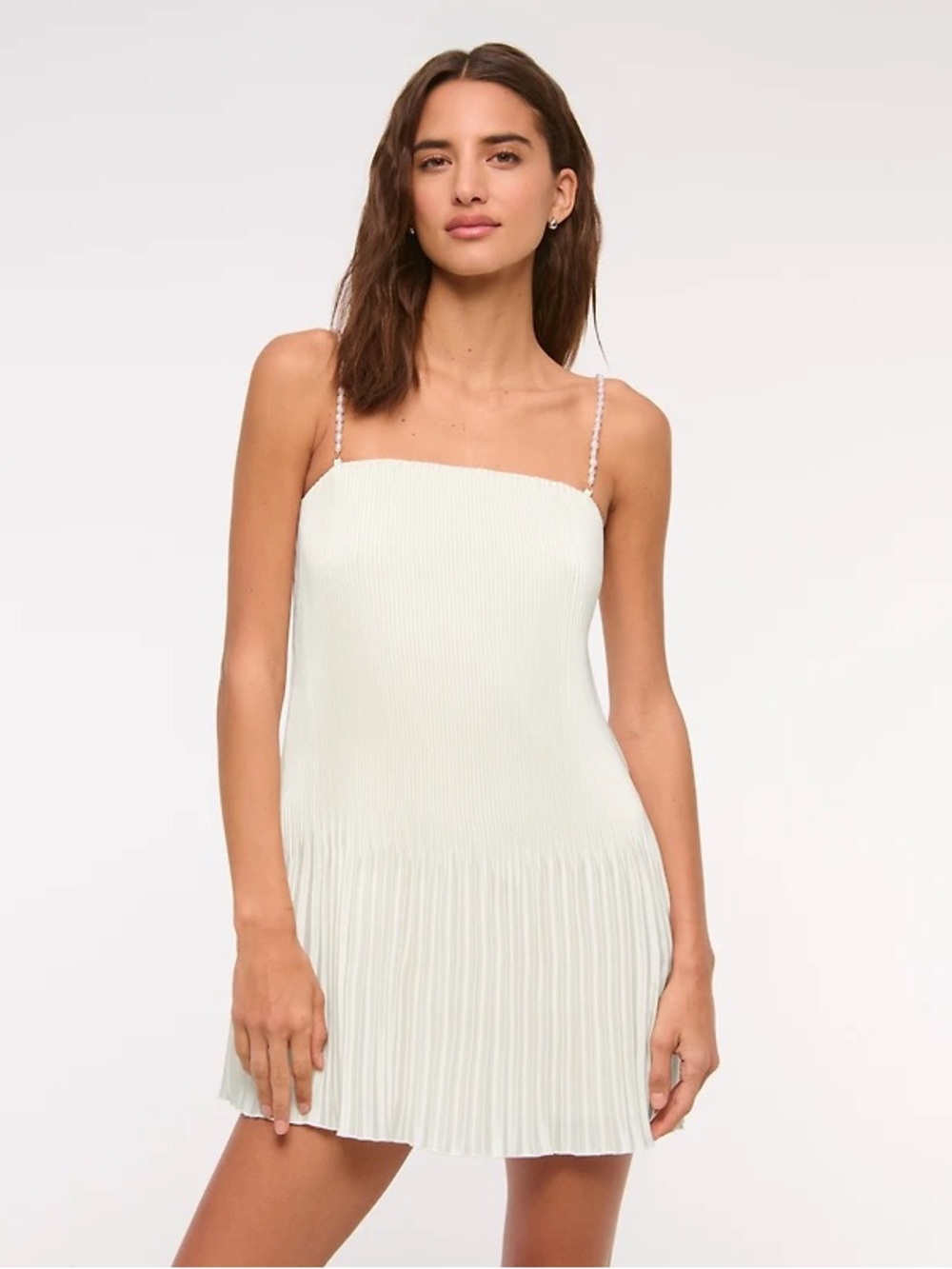 Abercrombie & Fitch Giselle Faux Pearl Pleat Mini Dress